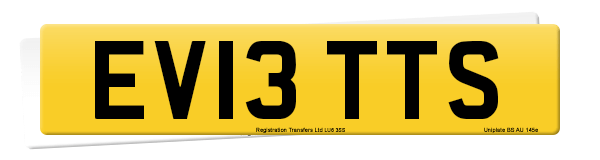 Registration number EV13 TTS